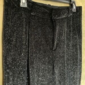 Icone Simons Retro High Rise Pleated Glitter Velvet Trousers